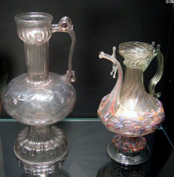Spanish glass ewers (16thC) from Catalonia at Corning Museum of Glass. Corning, NY.