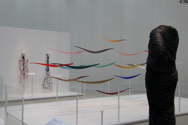Gallery with modern art glass at Corning Museum of Glass. Corning, NY.