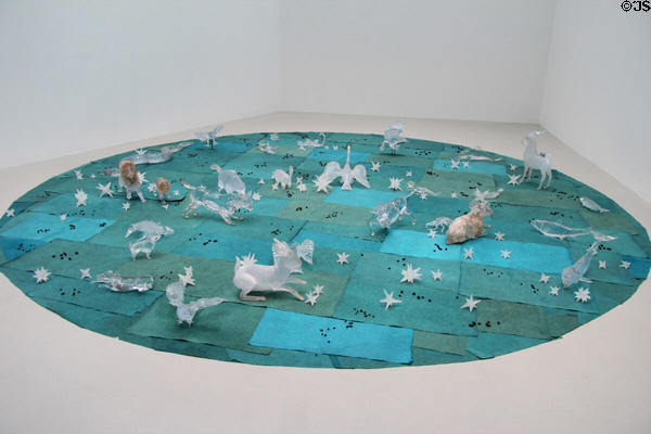Constellation art glass sculpture (1996) by Kiki Smith at Corning Museum of Glass. Corning, NY.