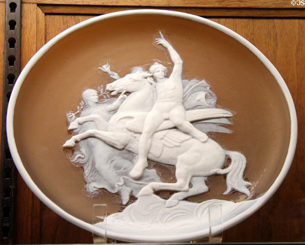 Frederick Carder's cameo glass plaque (1880-1903) for Stevens & Williams of Brierley Hill, England at Corning Museum of Glass. Corning, NY.