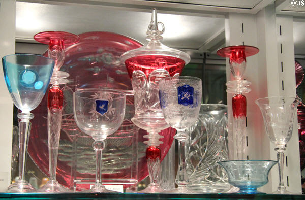 Engraved glass (c1915-33) by Steuben Glass at Corning Museum of Glass. Corning, NY.