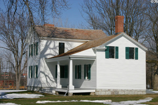 Diagonal view of Elizabeth Cady Stanton house at Women's Rights National Historic Park. Seneca Falls, NY.