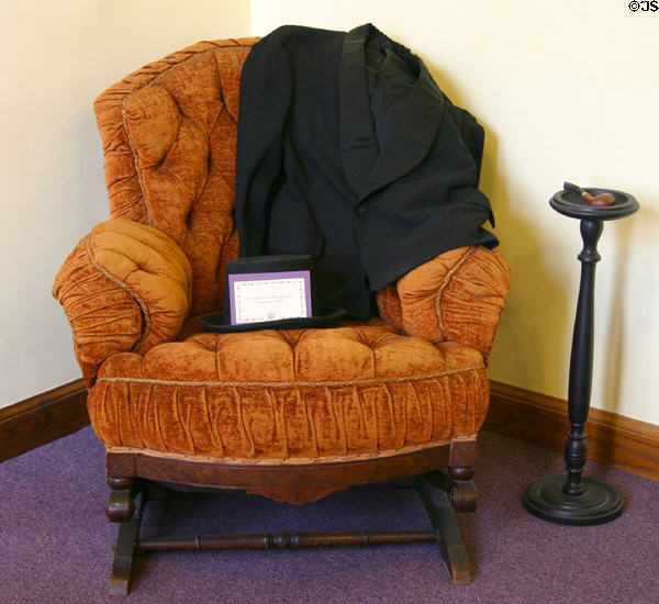 Mark Twain's Turkish rocker from Quarry Farm in Elmira College Twain Exhibit. Elmira, NY.