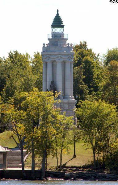 Samuel de Champlain Tricentennial (1909) lighthouse & monument (1911-12) at Crown Point on Lake Champlain. Crown Point, NY.