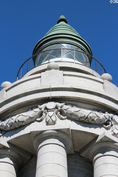 Lighthouse spire of Samuel de Champlain Tricentennial Monument. Crown Point, NY.