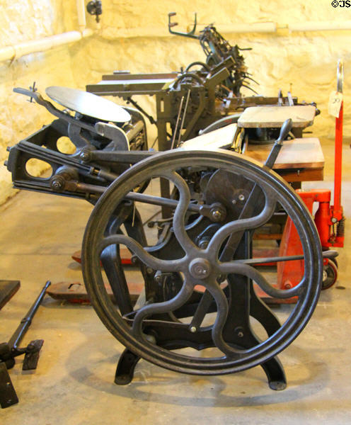 Rotary printing press at Roycroft Print Shop. East Aurora, NY.