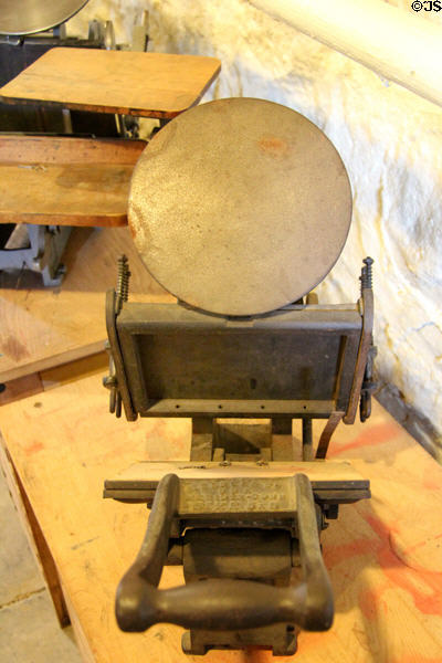 Printing press at Roycroft Print Shop. East Aurora, NY.