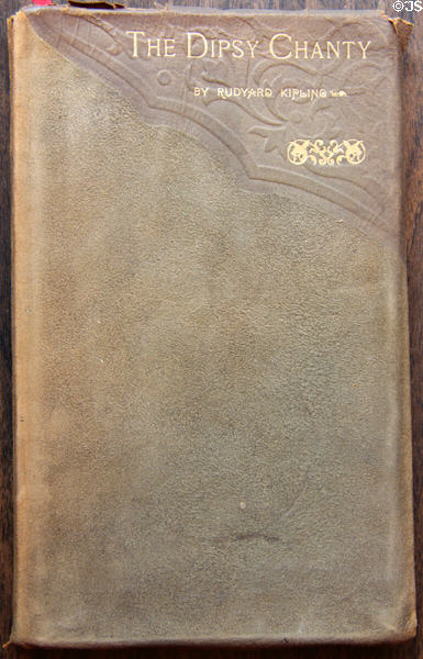 Modeled leatherwork cover of Roycroft book (1898) The Dipsy Chanty by Rudyard Kipling. East Aurora, NY.
