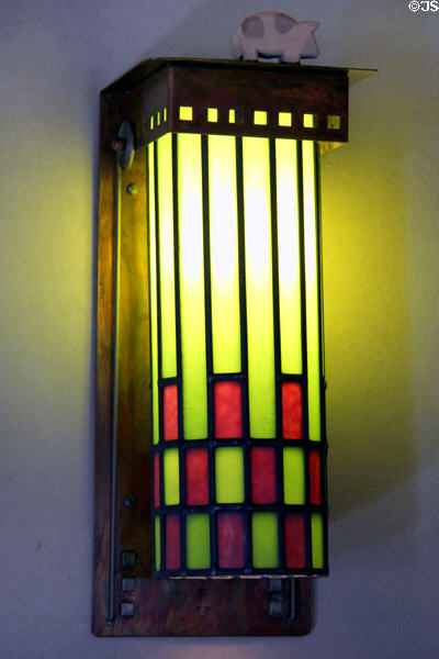 Arts & Craft Roycroft wall sconce at Roycroft Inn. East Aurora, NY.