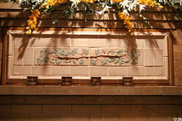 Arts & Craft tile work in Library upstairs at Roycroft Inn. East Aurora, NY.