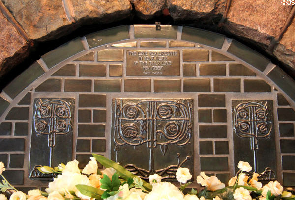 Tile work on The Library fireplace at Roycroft Inn. East Aurora, NY.