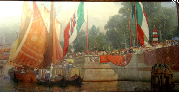 Venice lobby mural detail at Roycroft Inn. East Aurora, NY.