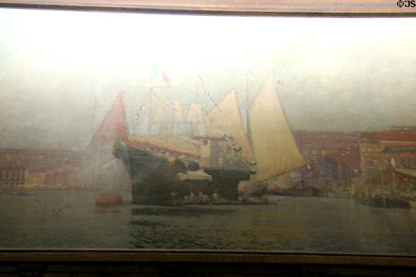 Venice lobby mural detail at Roycroft Inn. East Aurora, NY.