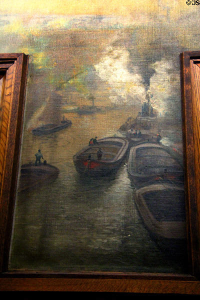 London lobby mural detail at Roycroft Inn. East Aurora, NY.