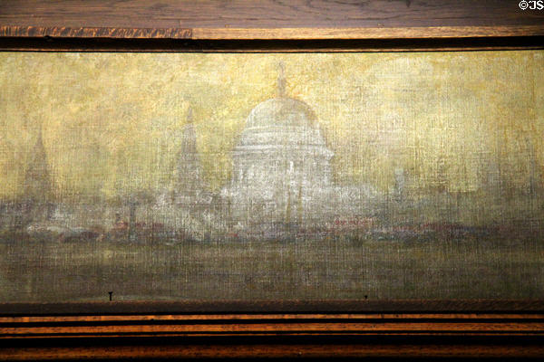 London lobby mural detail at Roycroft Inn. East Aurora, NY.
