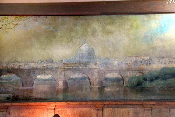 Lobby mural showing Rome (1905) by Alexis Fournier at Roycroft Inn. East Aurora, NY.