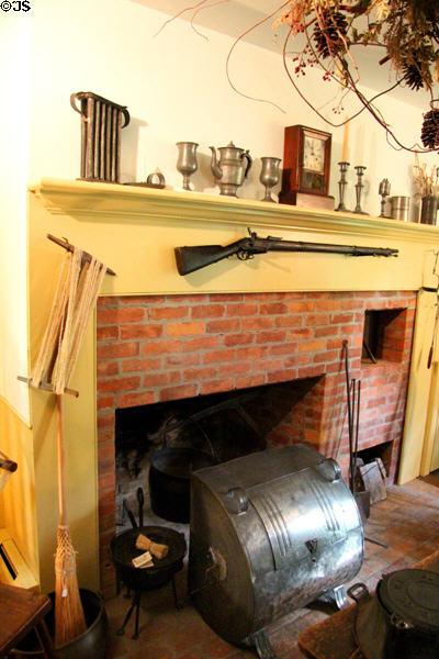 Kitchen fireplace at Millard Fillmore House. East Aurora, NY.