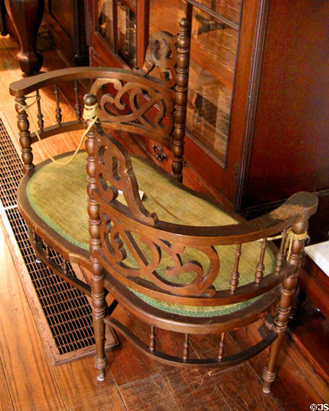 Millard Fillmore's courting bench at Millard Fillmore House. East Aurora, NY.