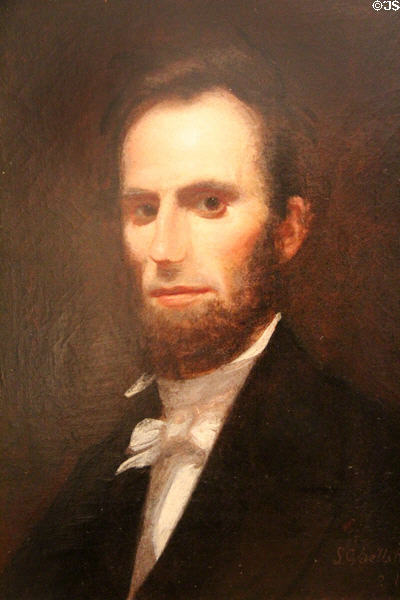 Portrait of Silas Hubbard by Lan Stelstad at Elbert Hubbard Roycroft Museum. East Aurora, NY.