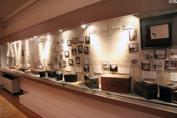 Collection of Eastman Kodak cameras at Eastman House. Rochester, NY.