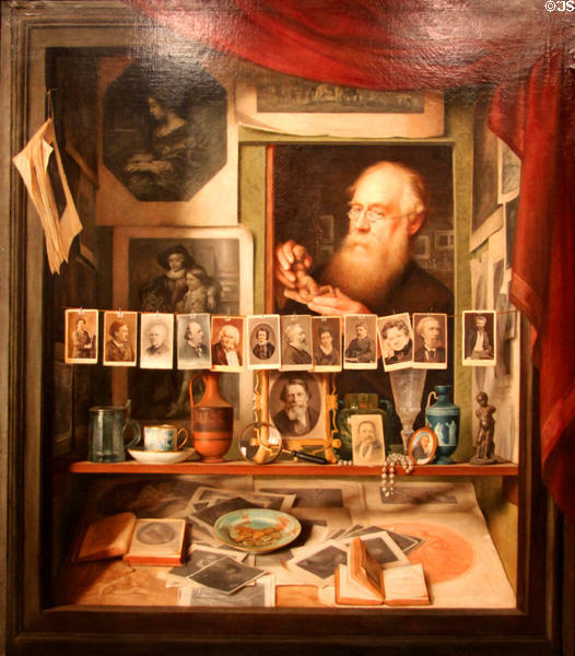 Printseller's Window painting (1883) by Walter Goodman at Memorial Art Gallery. Rochester, NY.