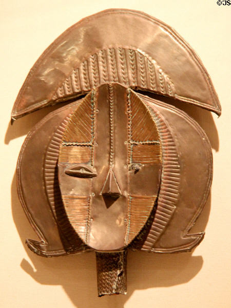 Kota culture copper reliquary figure (20thC) from Gabon at Memorial Art Gallery. Rochester, NY.
