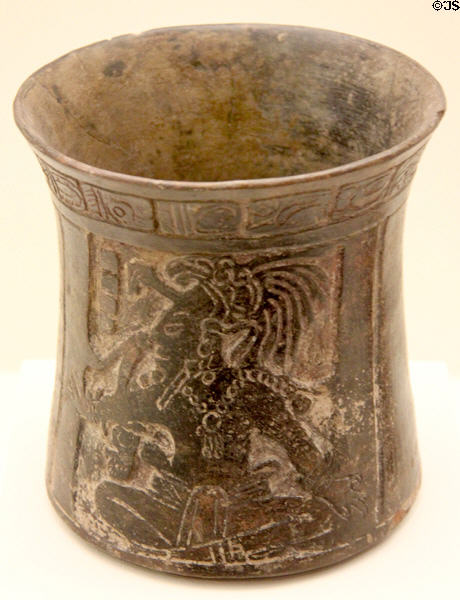 Mayan clay vase (600-900 CE) from Campeche, Mexico at Memorial Art Gallery. Rochester, NY.