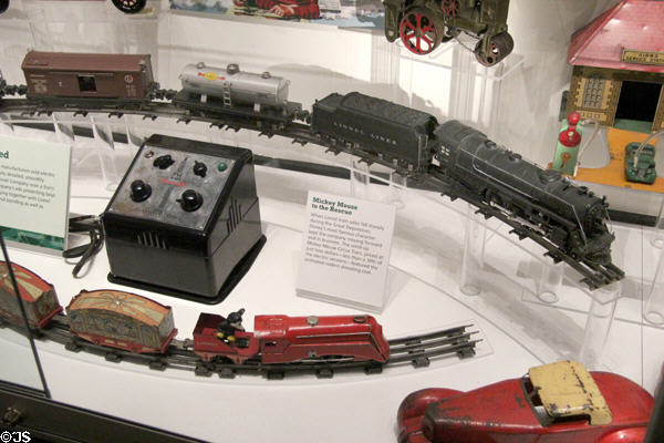 Mickey Mouse Circus Train (c1930s) & other Lionel train sets at The Strong National Museum of Play. Rochester, NY.