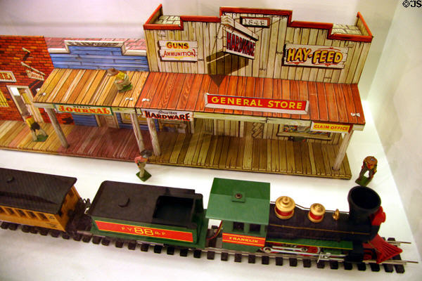 Model western town & toy train at The Strong National Museum of Play. Rochester, NY.