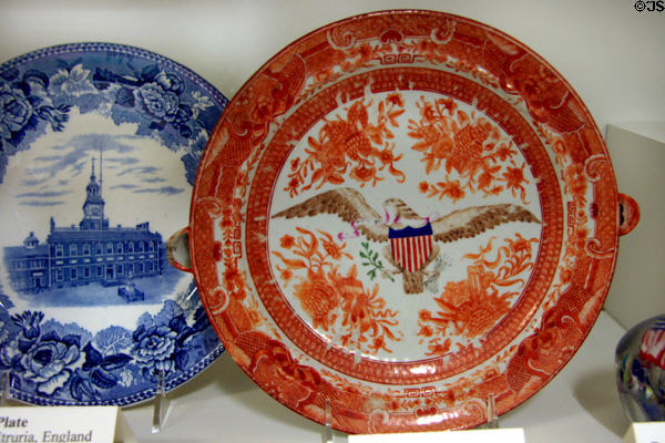 Chinese export porcelain hot water dish (c1820) from Ching-Te-Chen, China at The Strong National Museum of Play. Rochester, NY.