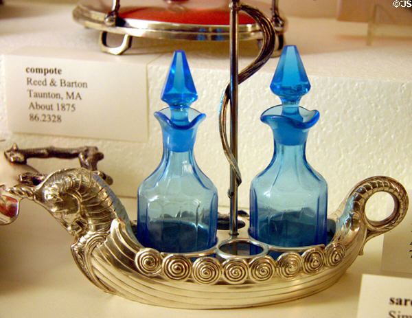Cater set on silver dragon boat (c1901) by Weidlich Bros. Mfg. Co. of Bridgeport, CT at The Strong National Museum of Play. Rochester, NY.