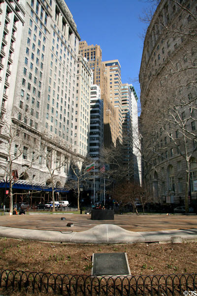 Bowling Green Fence & Park (1771) (Broadway & Beaver St.). New York, NY. On National Register.