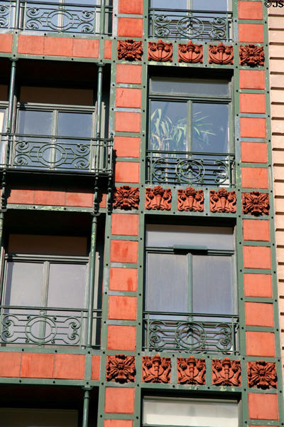 Cast-iron details of Little Singer Building. New York, NY.