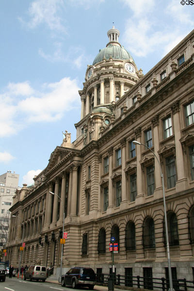 Former New York Police Headquarters Building (1909) (240 Centre St.). New York, NY. Style: Edwardian Baroque. Architect: Hoppin & Koen. On National Register.