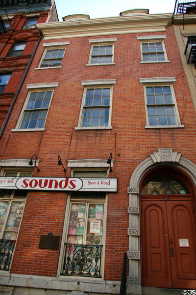 Daniel LeRoy House (1832) (20 St. Mark's Place). New York, NY. Style: Federal Baroque. Architect: Thomas E. Davis. On National Register.