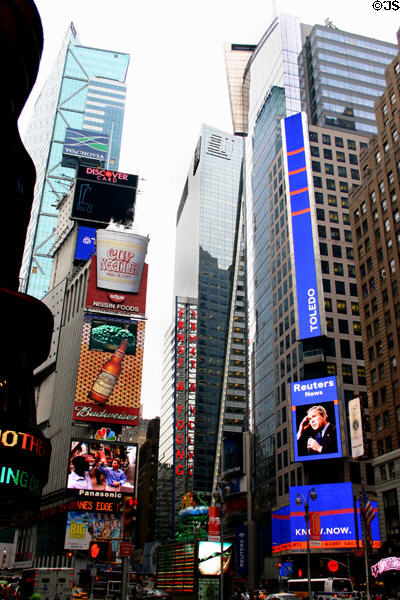 One & Five Times Square Towers plus Reuter Building on Broadway. New York, NY.