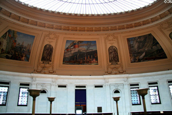 U.S. Custom House rotunda murals (1937) of Reginald Marsh. New York, NY.