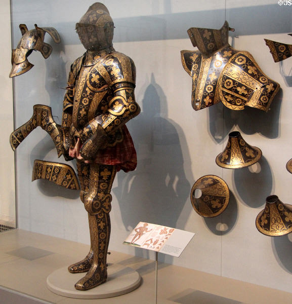 Gallery of Medieval armor at Metropolitan Museum of Art. New York, NY.