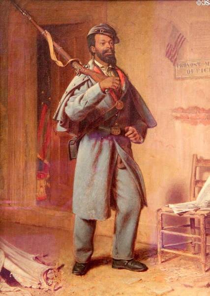The Recruit - Bit of Civil War History: painting (1865-6) by Thomas Waterman Wood at Metropolitan Museum of Art. New York, NY.