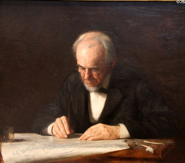Writing Master painting (1882) by Thomas Eakins at Metropolitan Museum of Art. New York, NY.