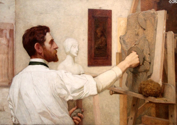 Augustus Saint-Gaudens portrait (1908 replica of 1887 original) by Kenyon Cox at Metropolitan Museum of Art. New York, NY.