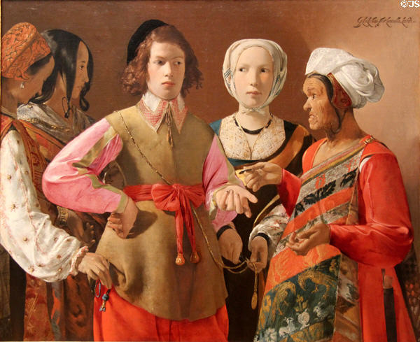 Fortune Teller painting (c1630s) by Georges de La Tour at Metropolitan Museum of Art. New York, NY.