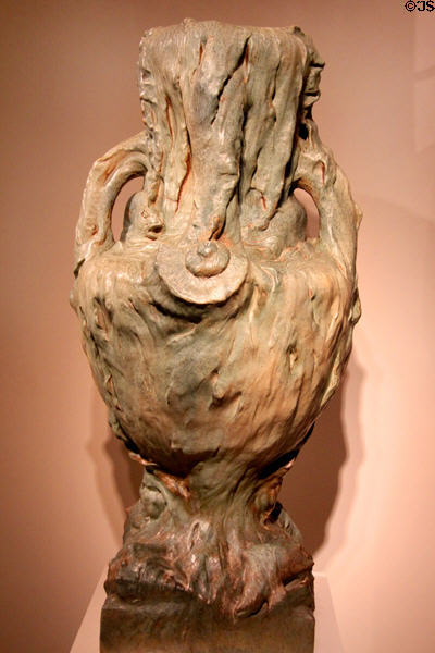 Art Nouveau stoneware vase (1899-1900) by Georges Hoentschel of France at Metropolitan Museum of Art. New York, NY.