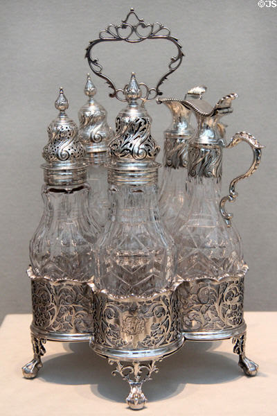 Silver cruet set (1770-1) from London, England at Metropolitan Museum of Art. New York, NY.