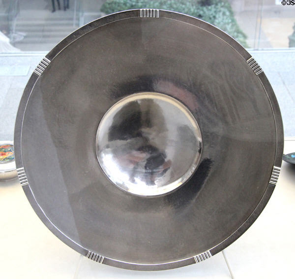 Silver charger (c1937) by The Kalo Shop of Chicago, IL at Metropolitan Museum of Art. New York, NY.