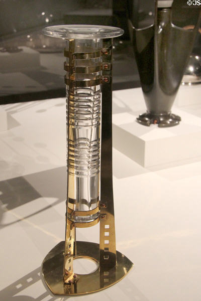 Brass, glass & copper Art Nouveau vase (c1904) by Gustave Serrurier-Bovy of Belgium at Metropolitan Museum of Art. New York, NY.