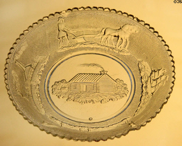 Pressed glass bowl (1840) by New England Glass Co. of East Cambridge, MA at Metropolitan Museum of Art. New York, NY.