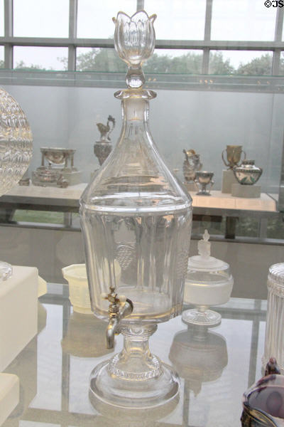 Pressed glass wine urn (1869-80) by Boston & Sandwich Glass Co. at Metropolitan Museum of Art. New York, NY.