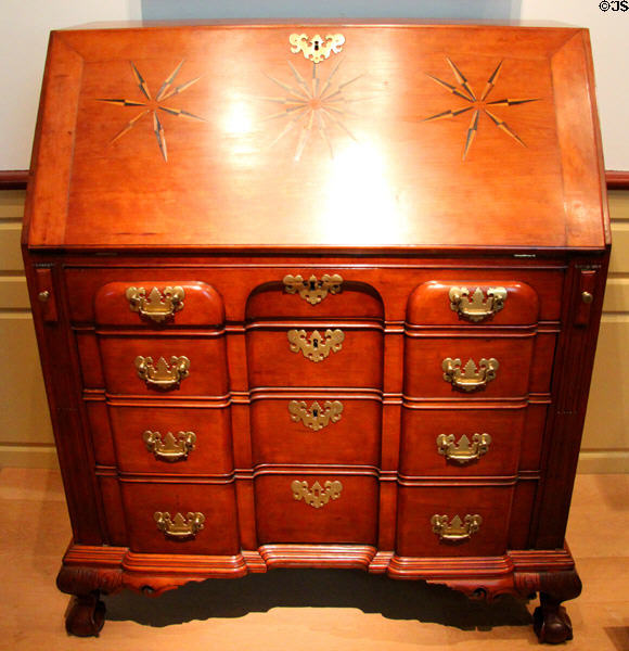 Desk (1769) from Colchester, CT by Benjamin Burnham at Metropolitan Museum of Art. New York, NY.
