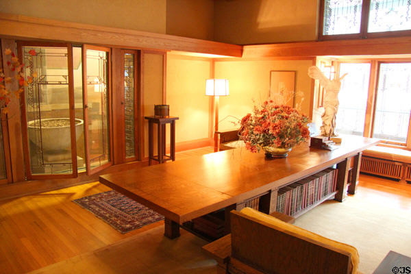 Frank Lloyd Wright room (1912-4) from Wayzata, Minn. at Metropolitan Museum of Art. New York, NY.